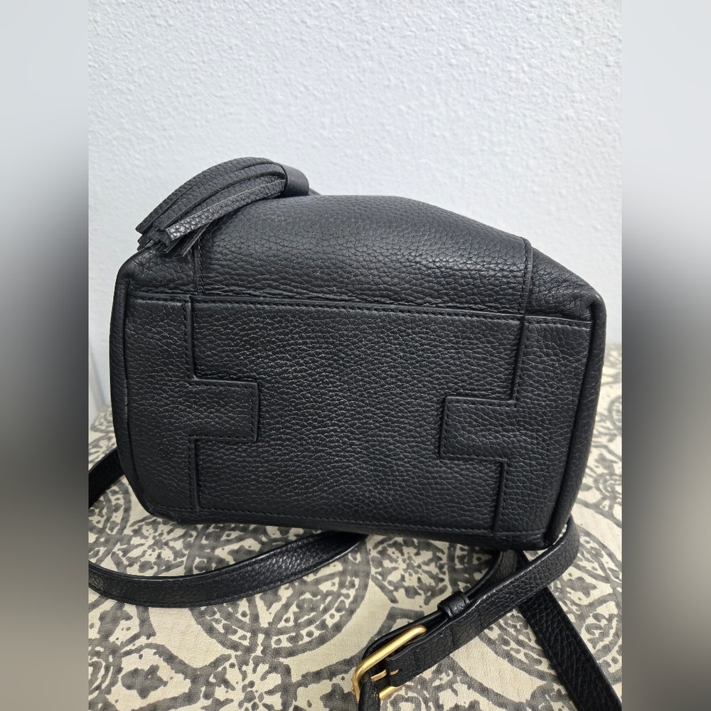 Tory Burch Mcgraw Black Leather Backpack with Tassel - Picture 12 of 16